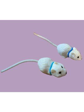Vintage Littlest Pet Shop 2 Jogging Gerbils White w/Blue Collar Kenner 1992 LPS